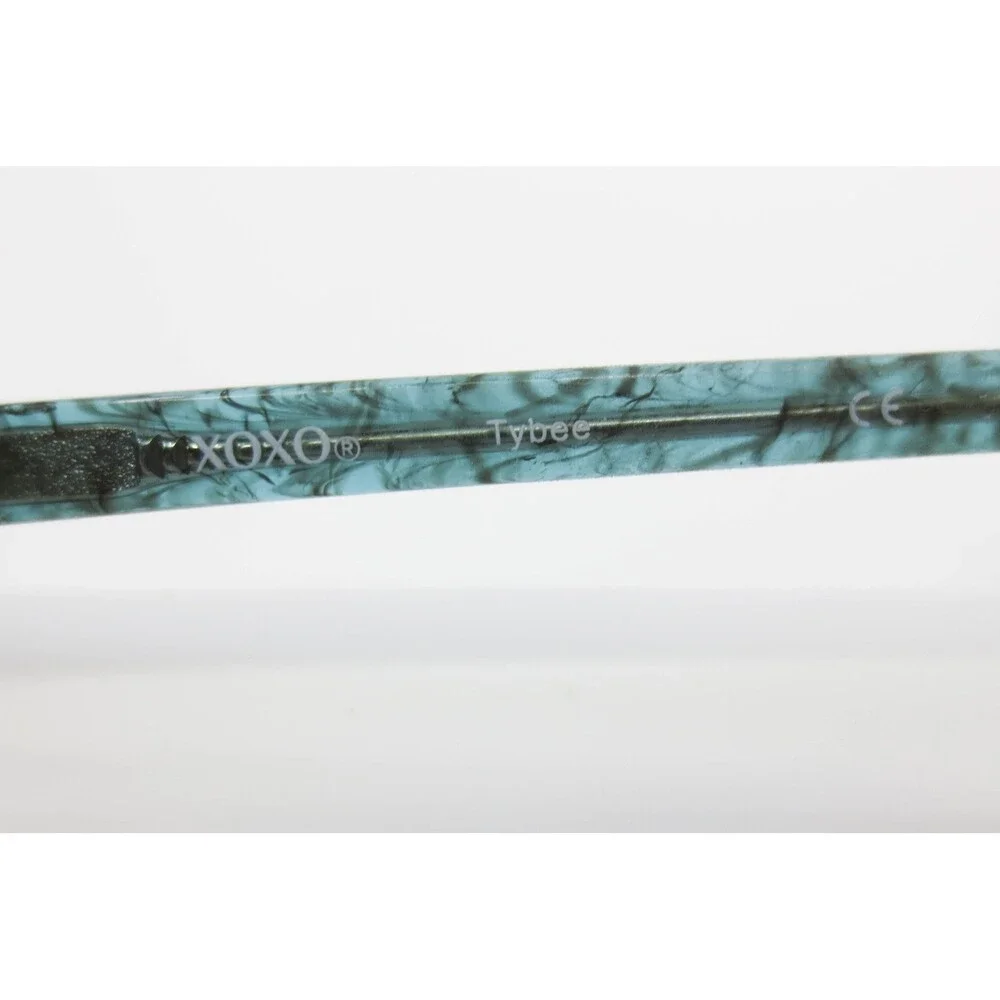 XOXO Tybee Eyeglasses Black Teal Marbled Cat Eye Semi Rimless Frames 50-17-135
